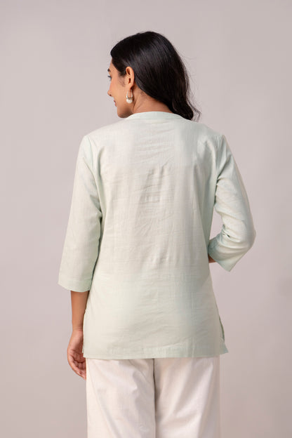 Mint Green  Solid Short Kurti