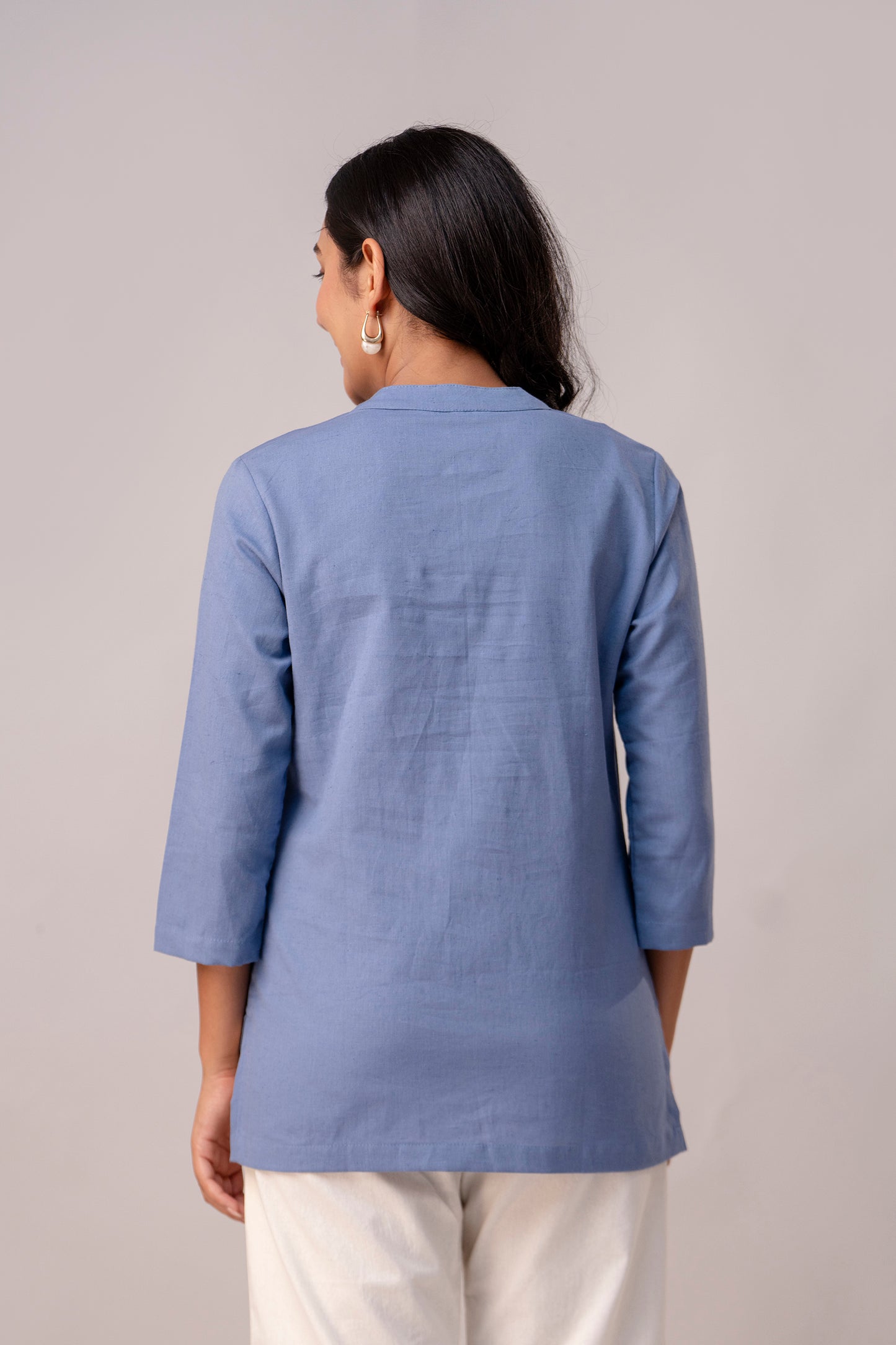 Pastel Blue Short Kurti