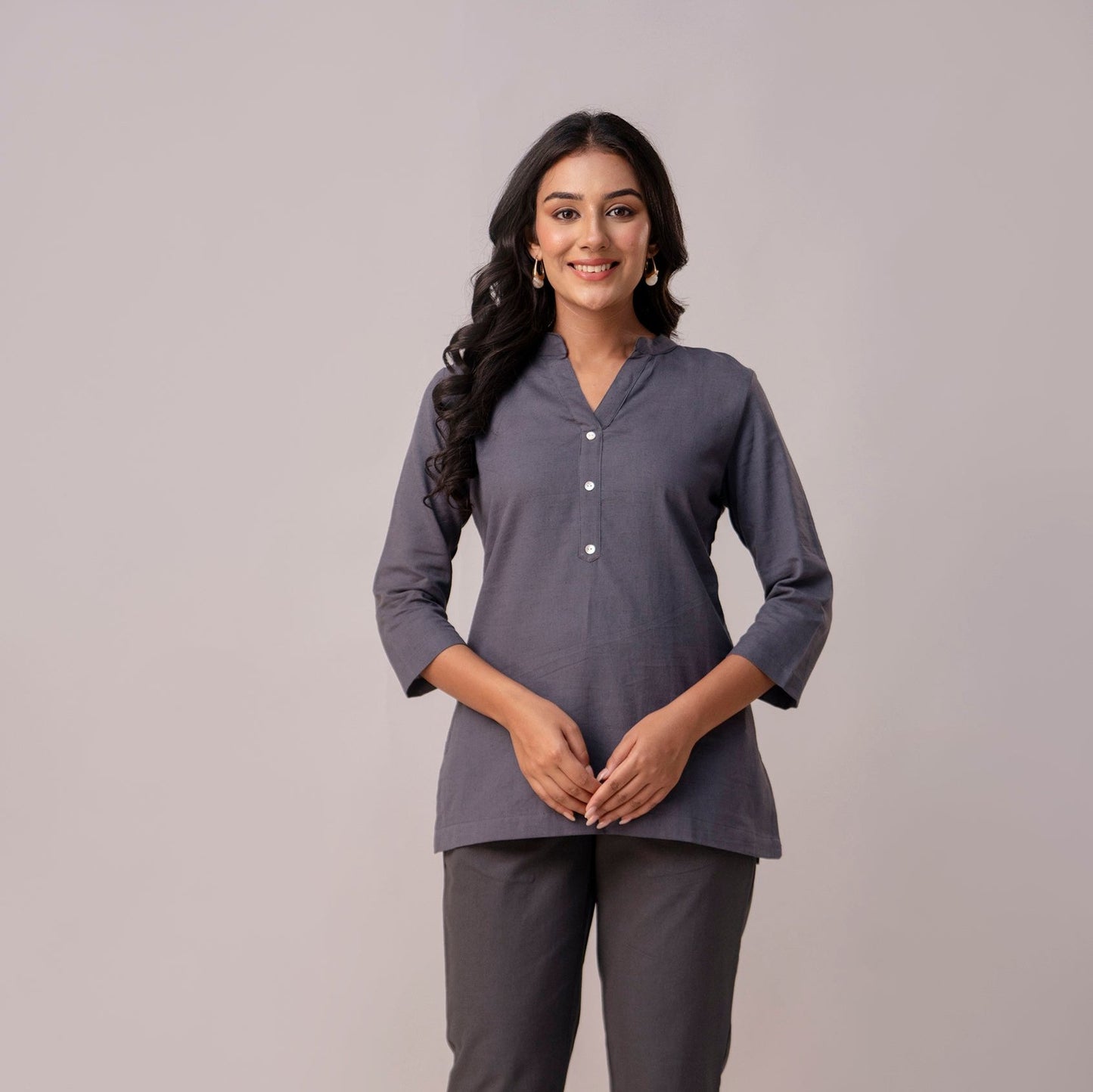 Slate Grey Short Kurti