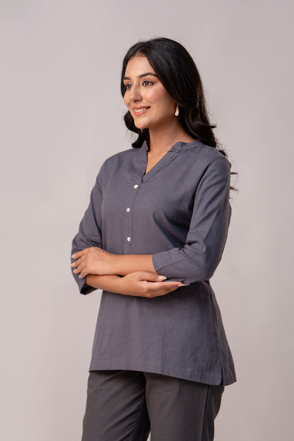 Slate Grey Short Kurti