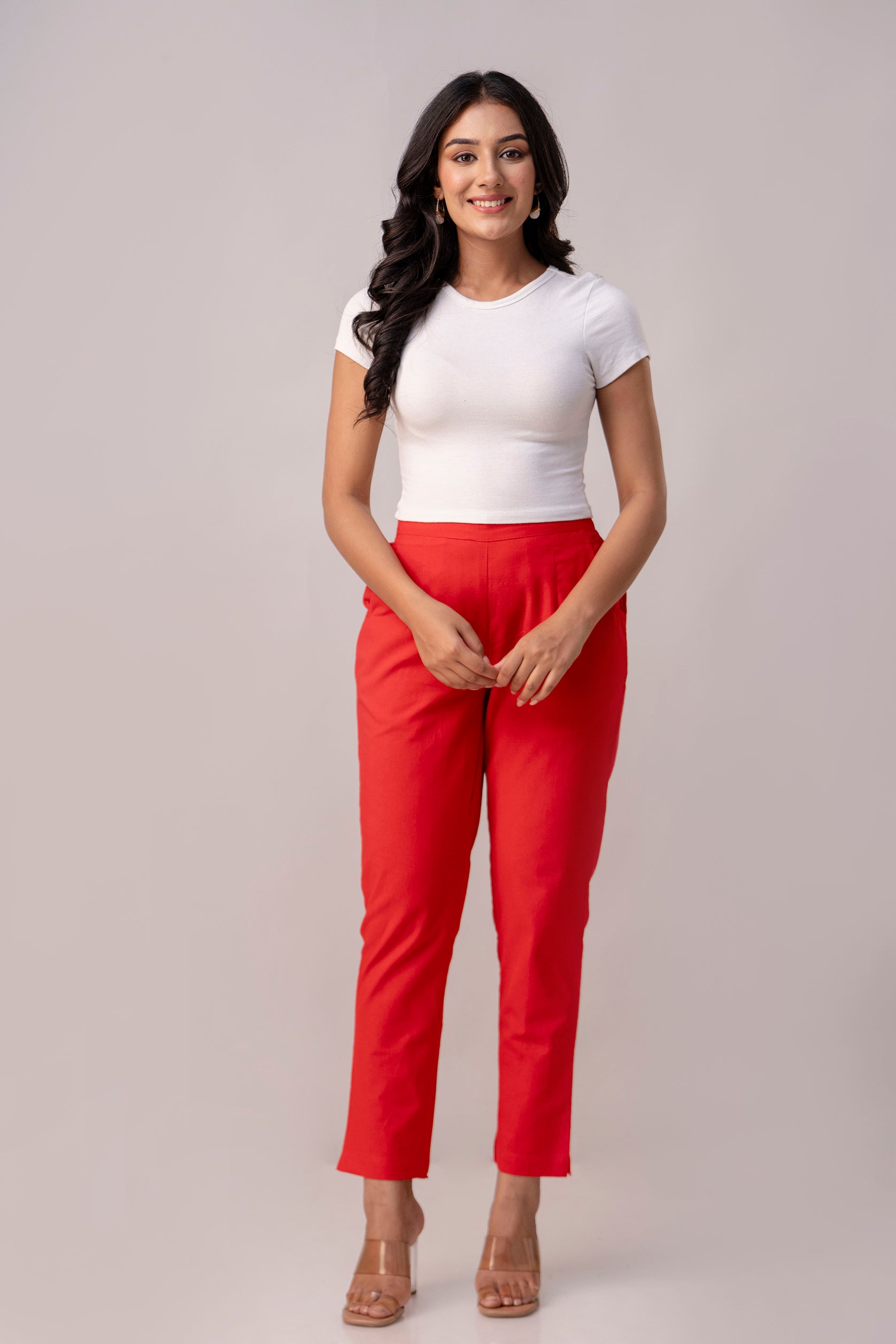 All-Day Comfort Coral Red Pants