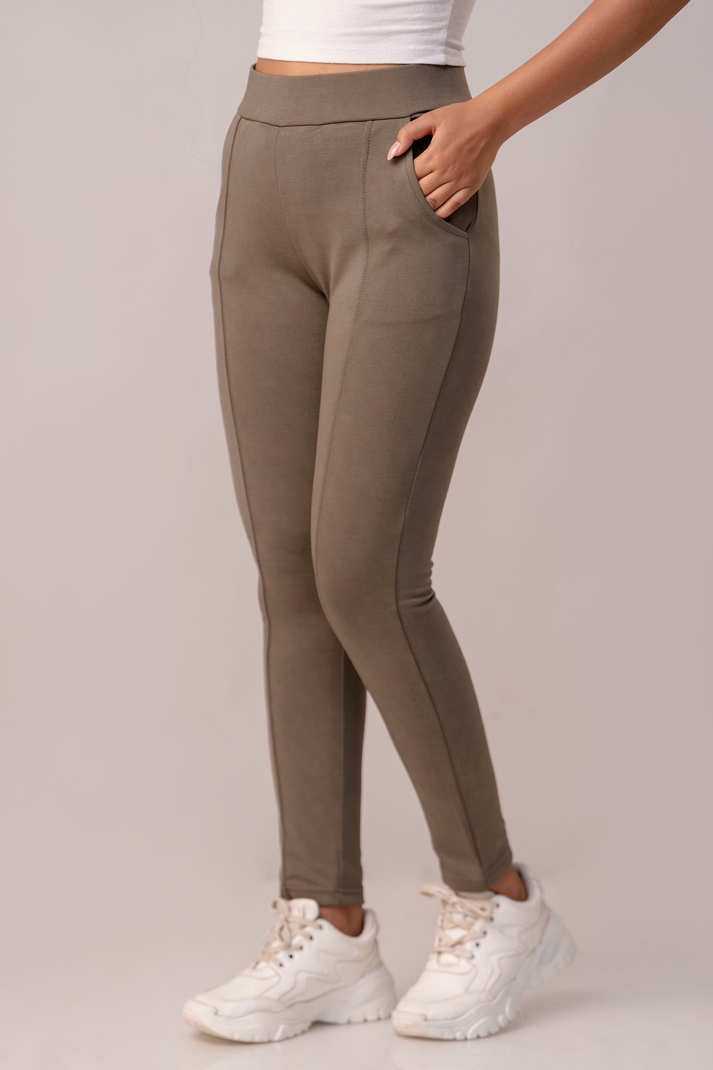 Brown Super Stretchable Jeggings