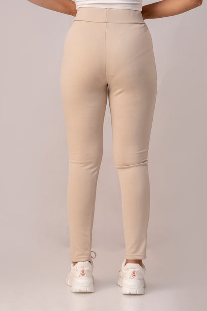 Beige Super Stretchable Jeggings