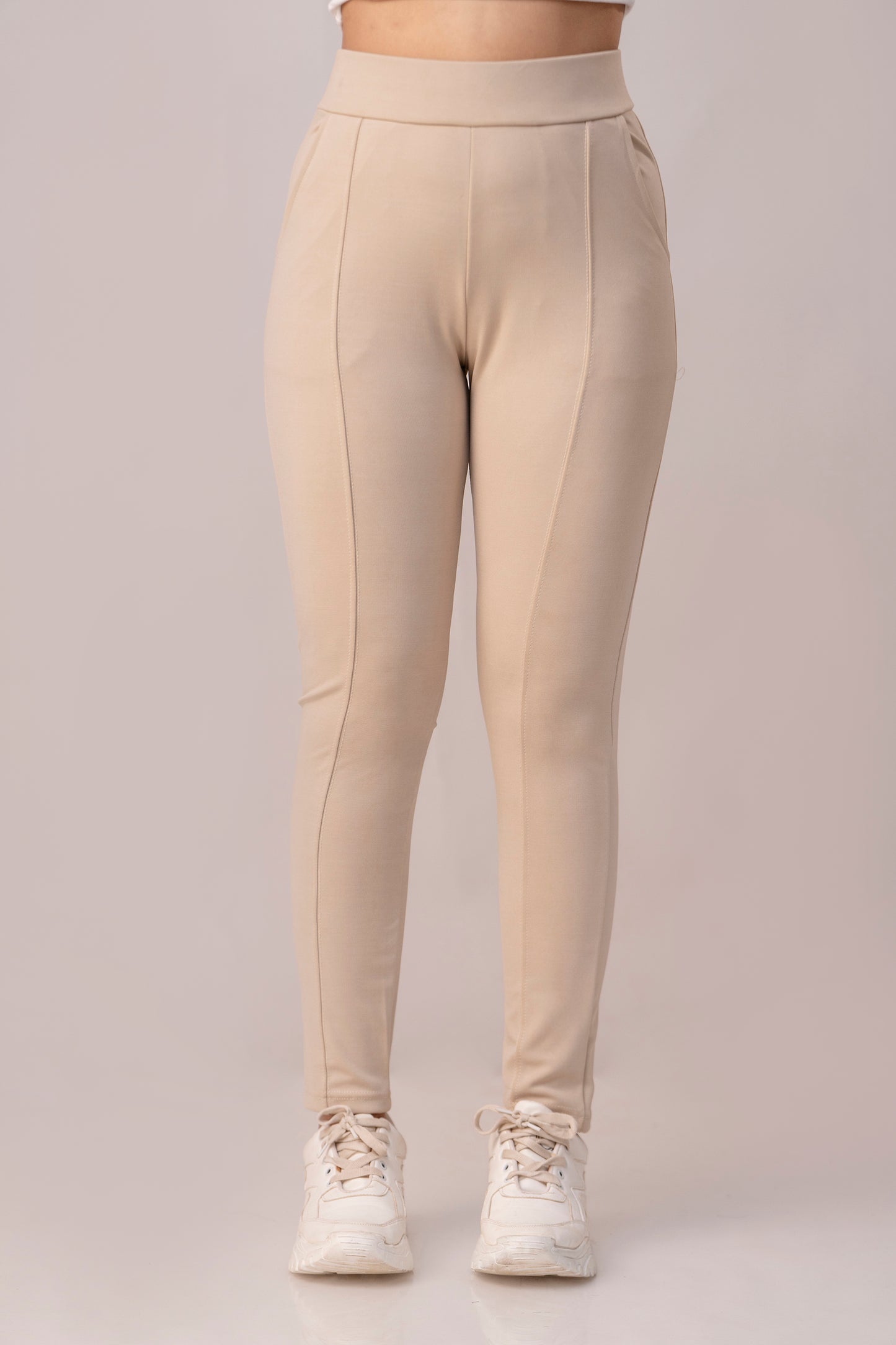 Beige Super Stretchable Jeggings