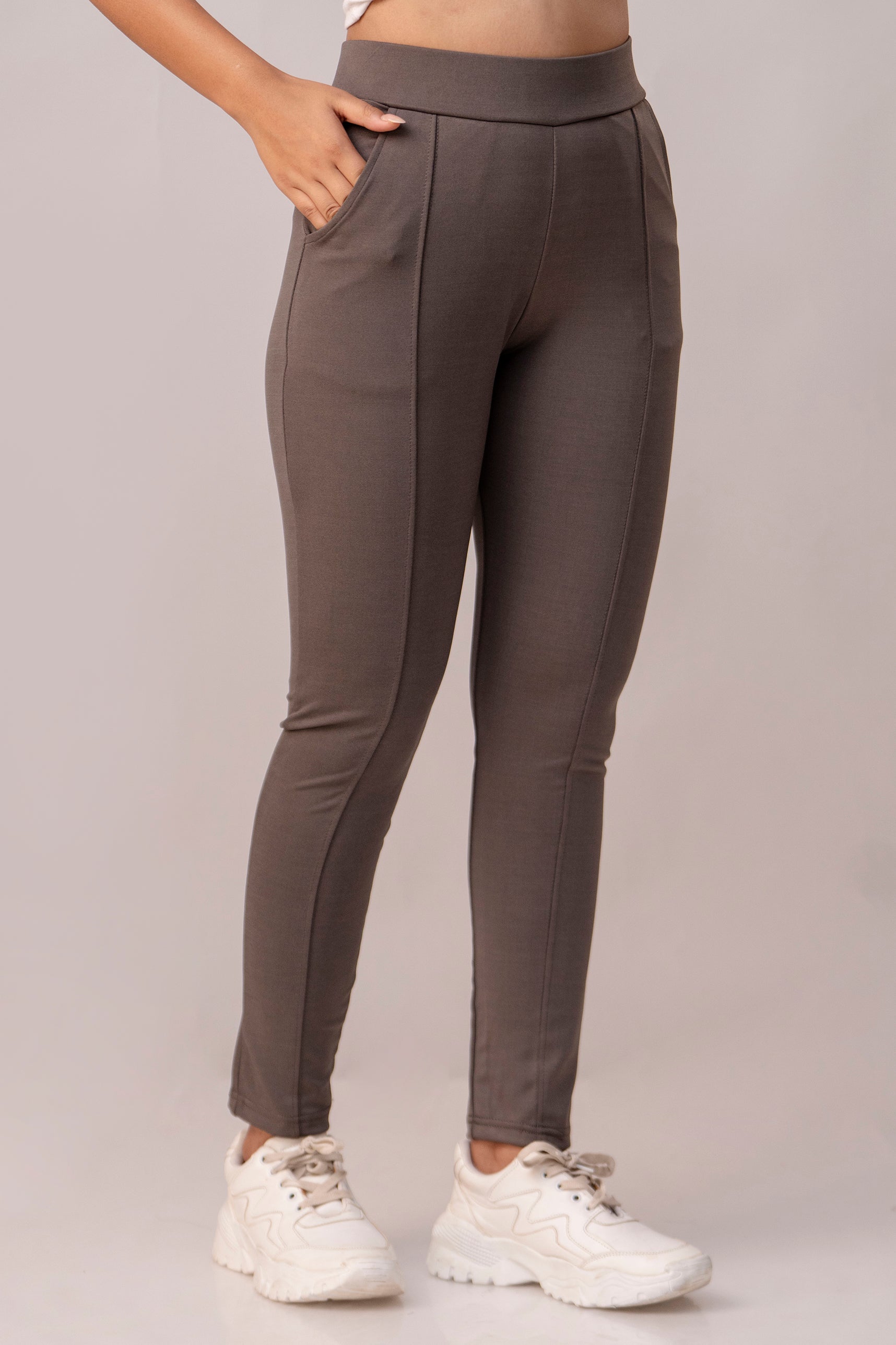 Ash Grey Super Stretchable Jeggings