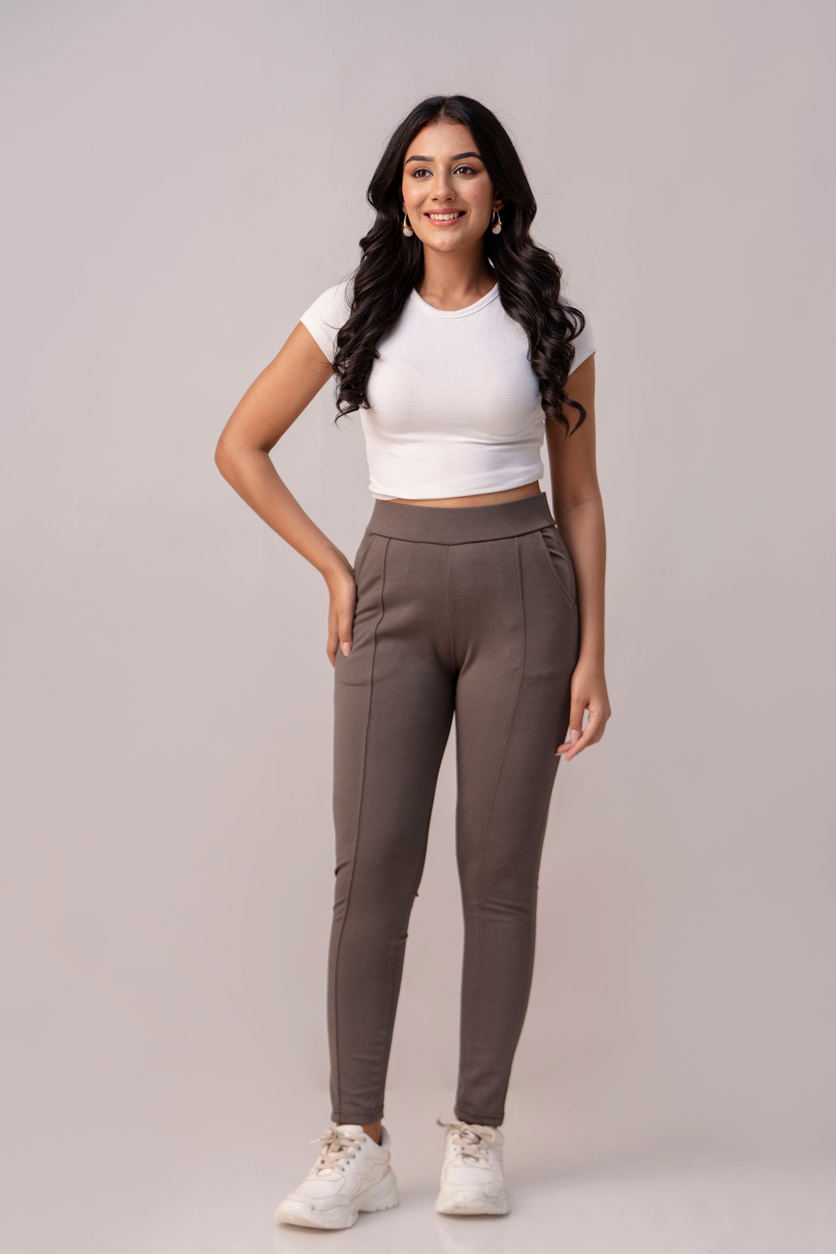 Ash Grey Super Stretchable Jeggings