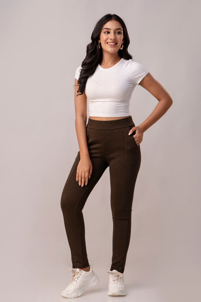 Olive Green Super Stretchable Jeggings