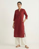 Maroon Linen Long Kurta