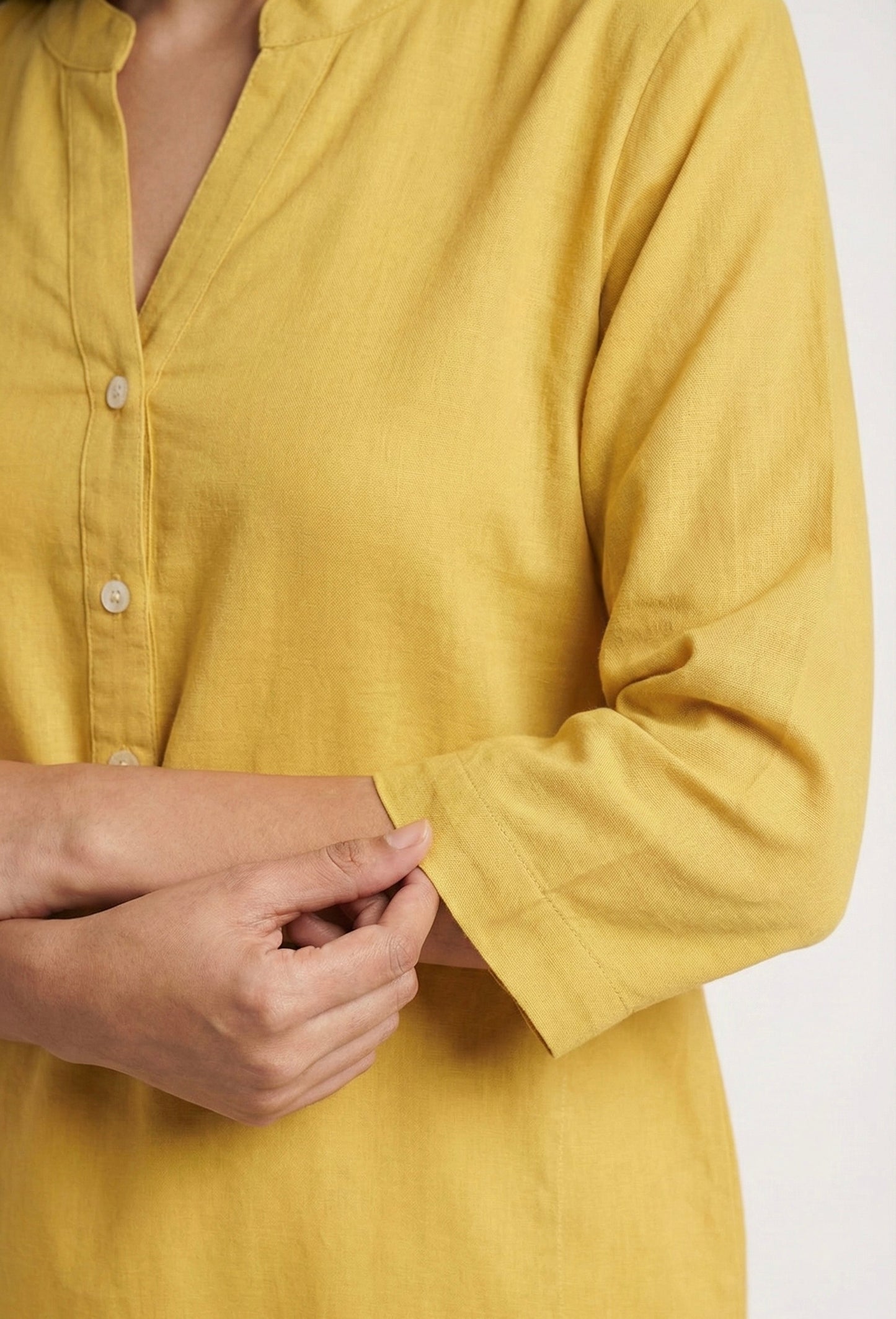 Yellow Linen Long Kurta