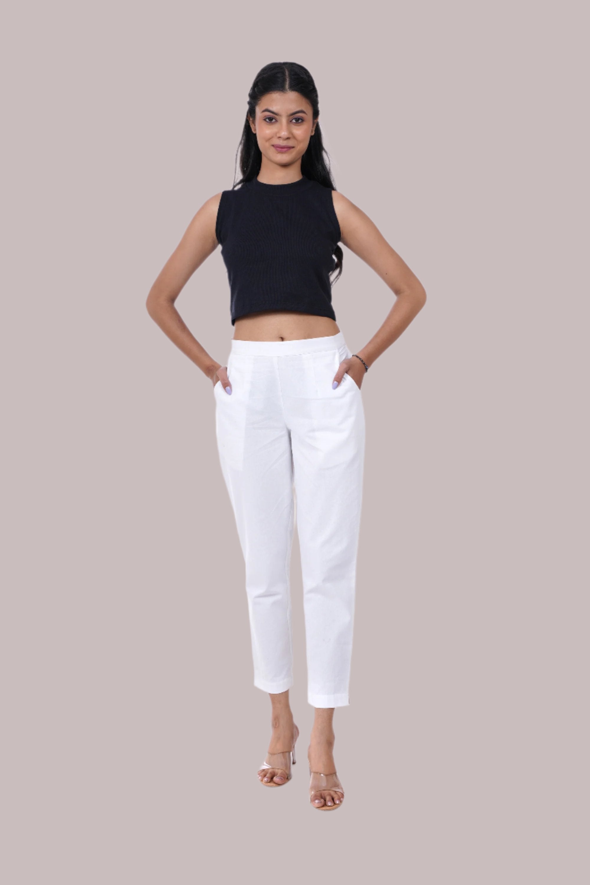 All-Day Comfort White Pants