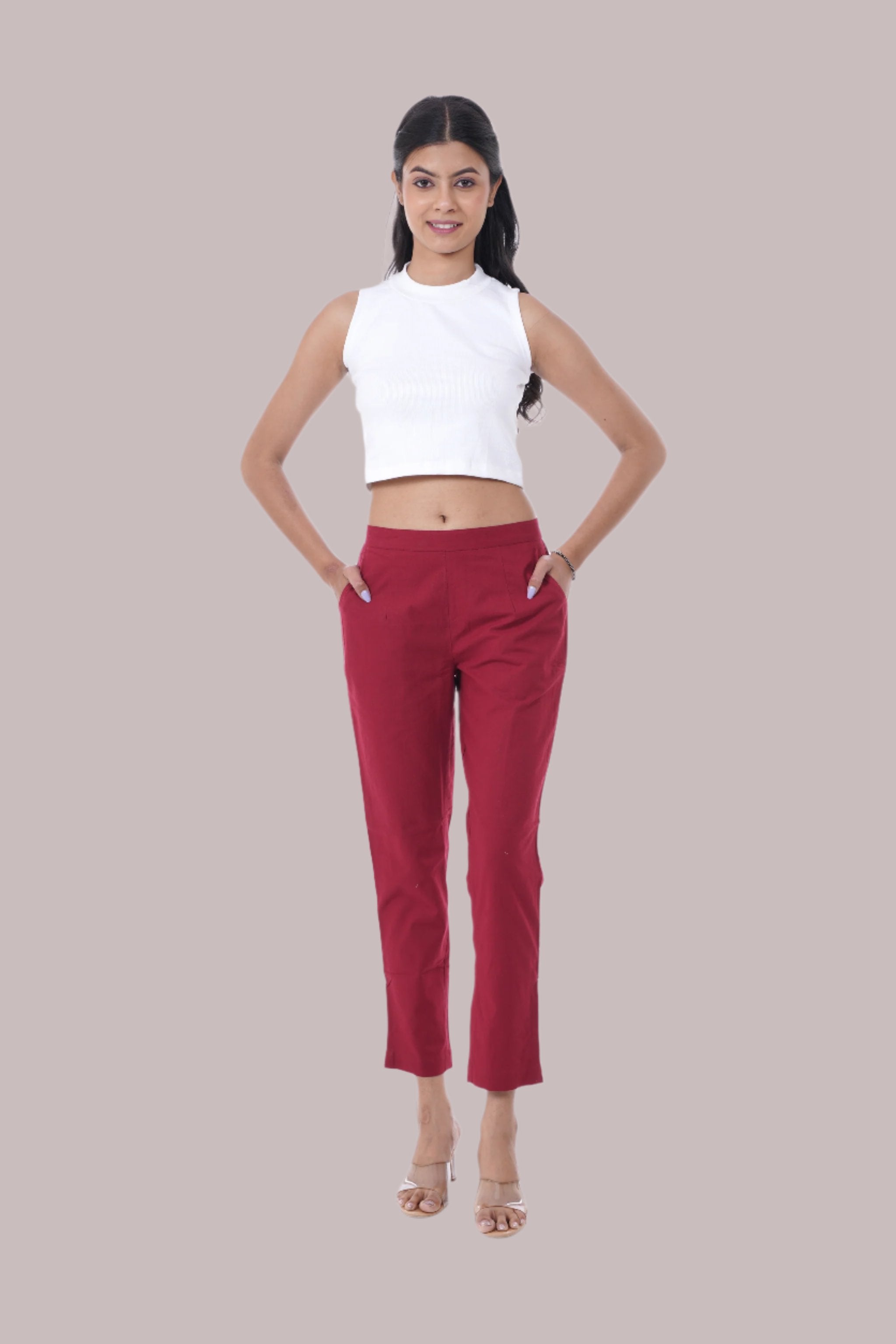 All-Day Comfort Maroon Pants