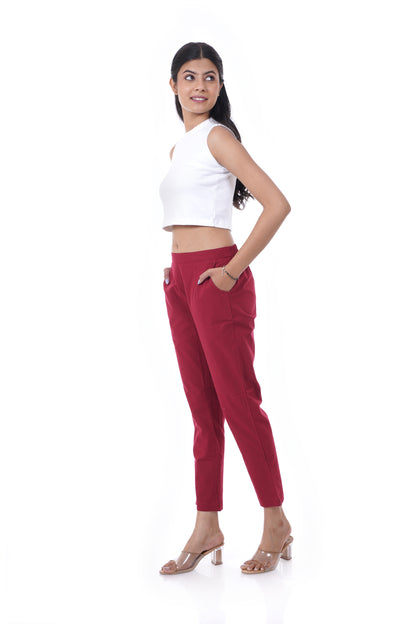 All-Day Comfort Maroon Pants