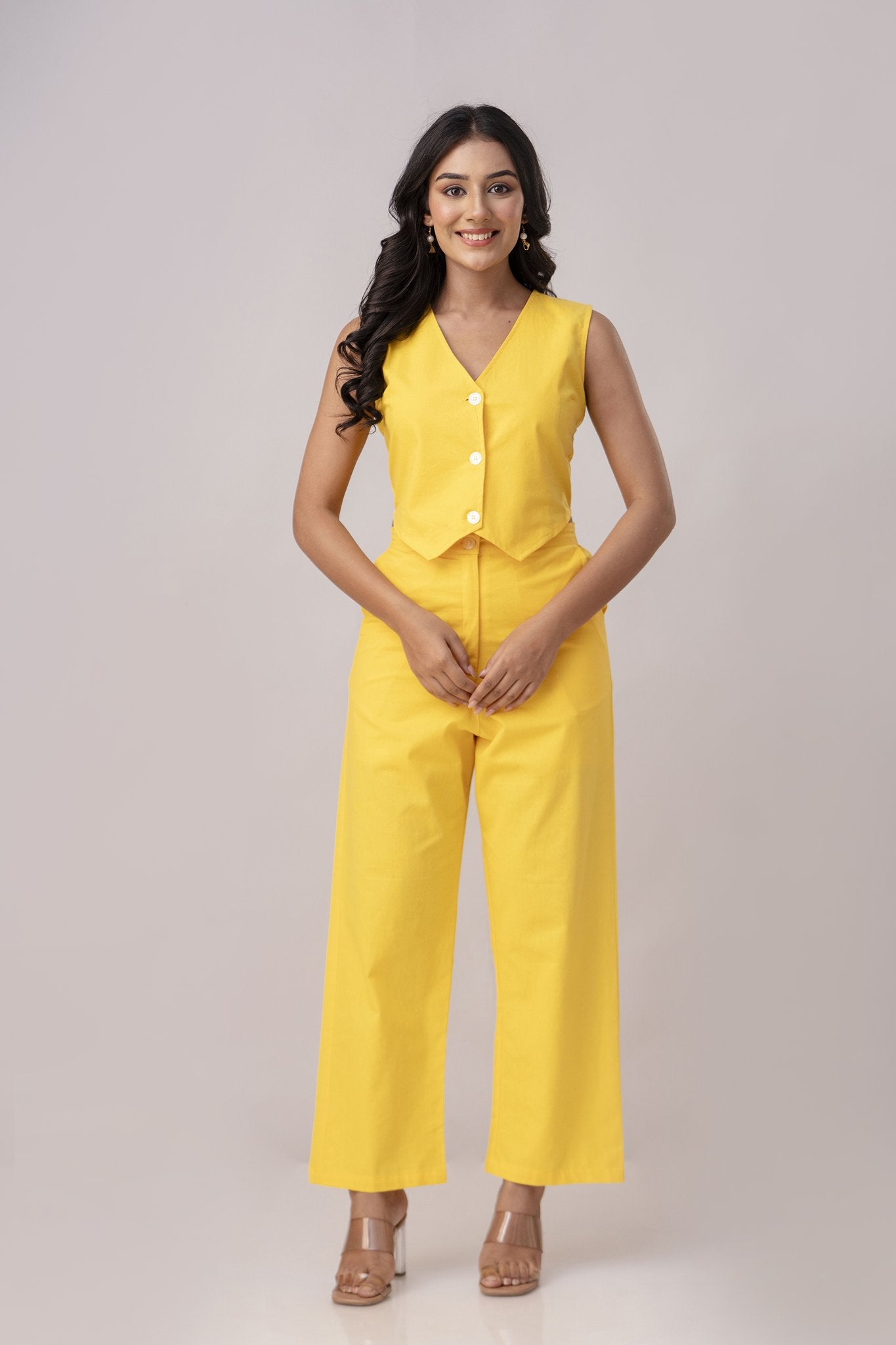 Yellow Waist Coat Co-ord set